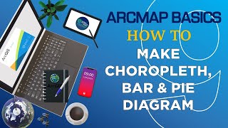 How to Make Choropleth Map, Pie/Bar Chart | #arcmap Basics Class 9