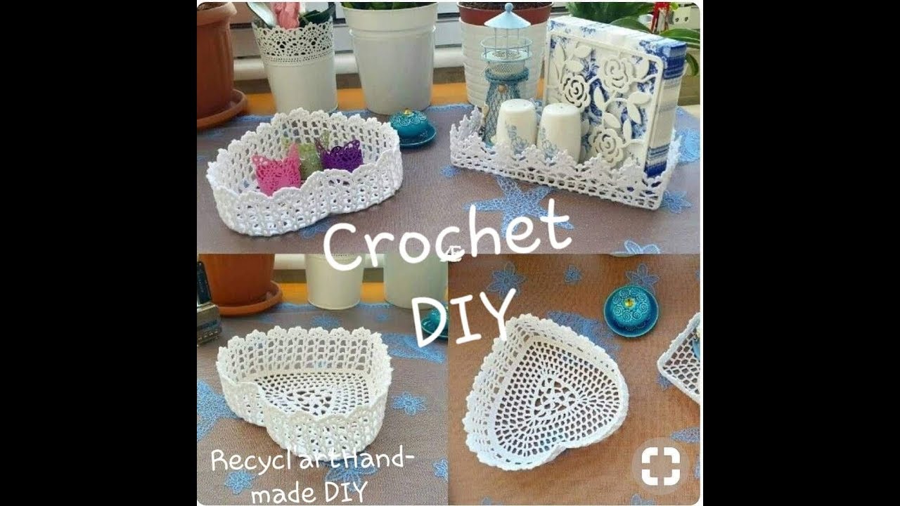 حولي مفارش الكروشيه القديمة إلى سلة شيك للديكور. Modern décor with lace crochet
