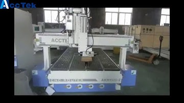 AccTek two heads wood cnc router AKM1325-2 / one spindle is horizontal to drill side