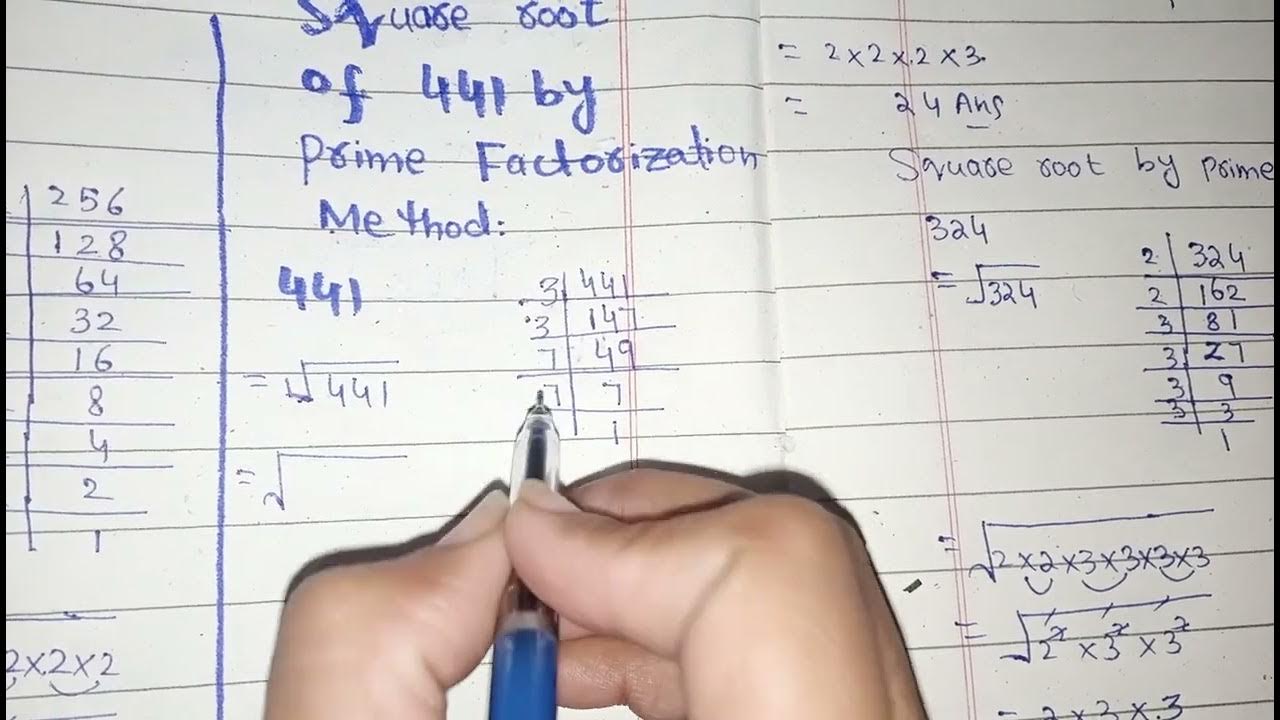 Square Root Of 441 By Prime Factorization Method YouTube square-root-of-441-by-prime-factorization-method-youtube