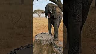 Elephant Attack on My Secret Underground Home! #shortvideo #elephant #home #trending