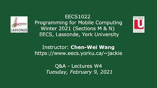 [HD] EECS1022 W21 - Q&A - Lectures W4 - Feb. 9