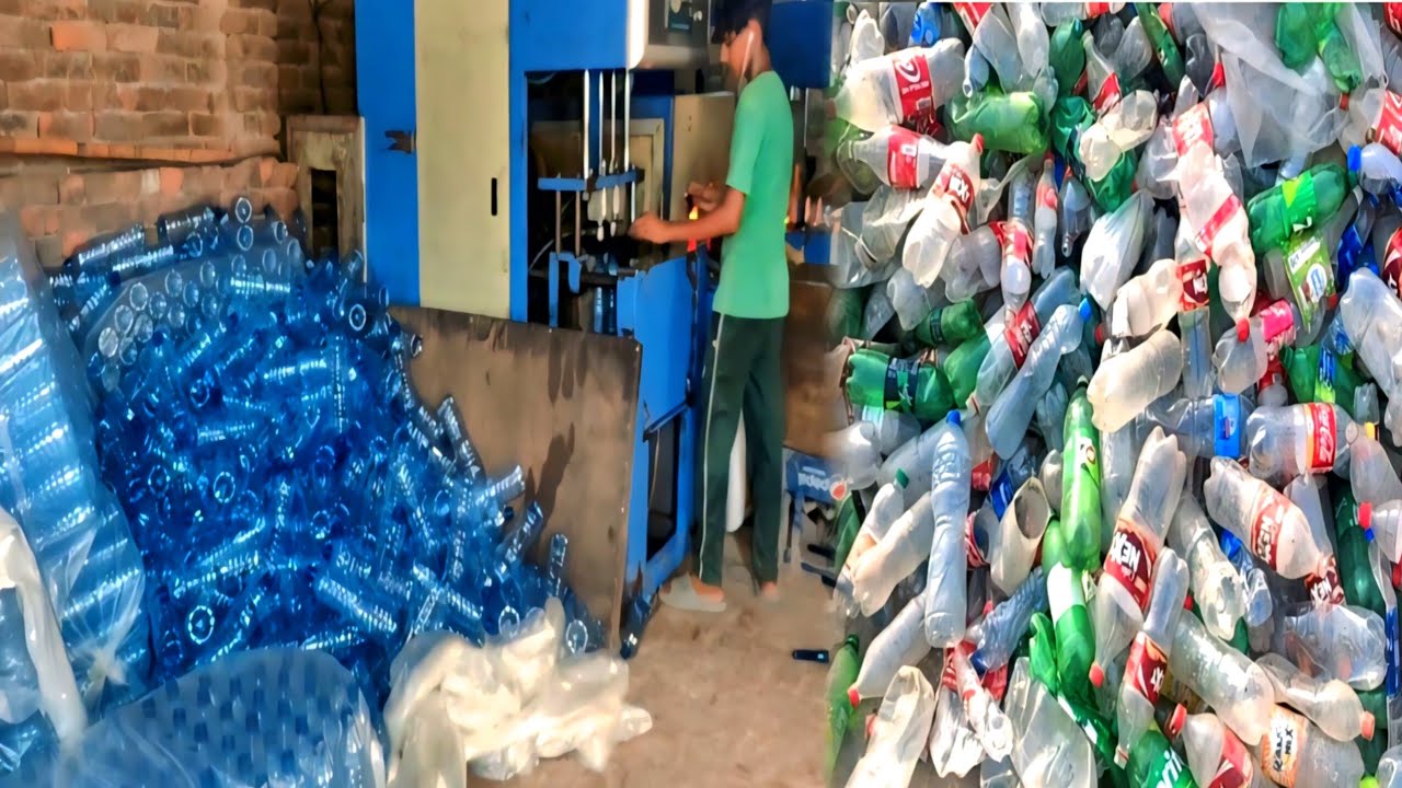Recycling Process Of Thousands Used Plastic Bottles Convert To New Bottles.🍾