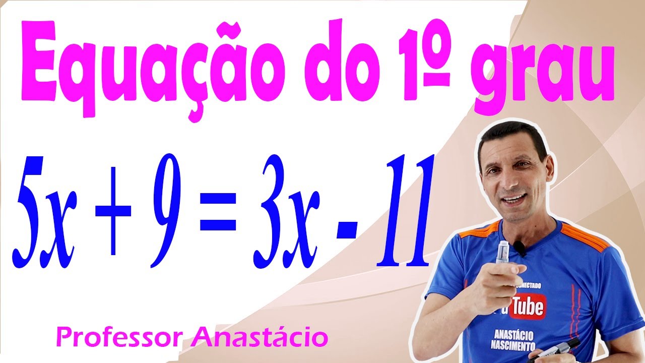 Resolver a equação 5x + 9 = 3x - 11 . Equação do 1º grau. MATEMÁTICA ...