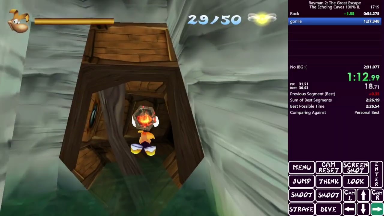 [WR] Rayman 2 Echoing Caves 100% IL in 