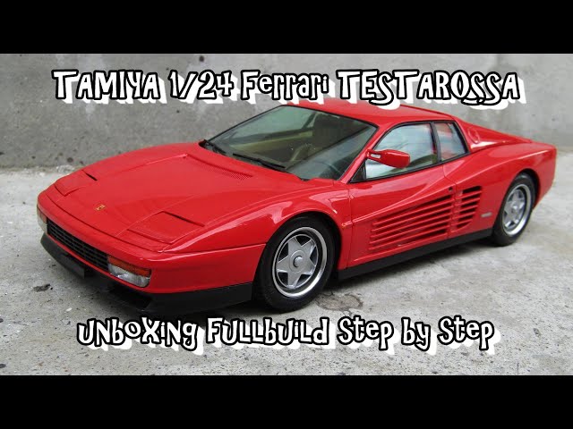Scale Car Plastic Model TAMIYA 1/24 Ferrari TESTAROSSA unboxing