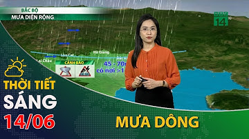 Thời tiết hôm nay 14/06/2023:Bắc Bộ tiếp tục có mưa dông diện rộng, trời mát mẻ| VTC14