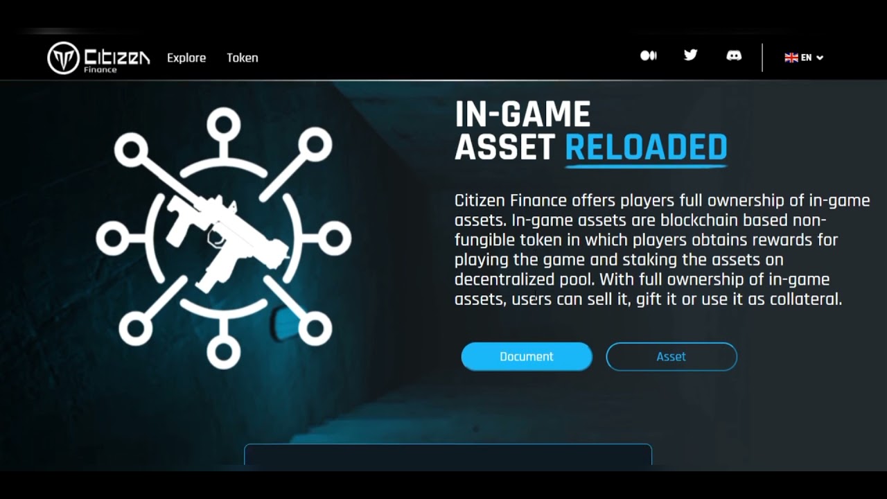 Citizen Finance allows true ownership of in game assets for their Gamers
