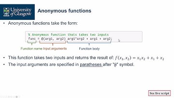 018 - Custom MATLAB Functions： Anonymous Functions