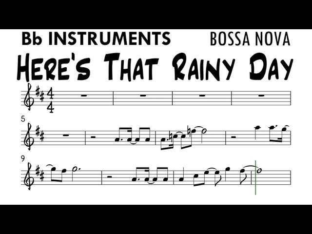 Here's That Rainy Day Bb Instruments Sheet Music Backing Track