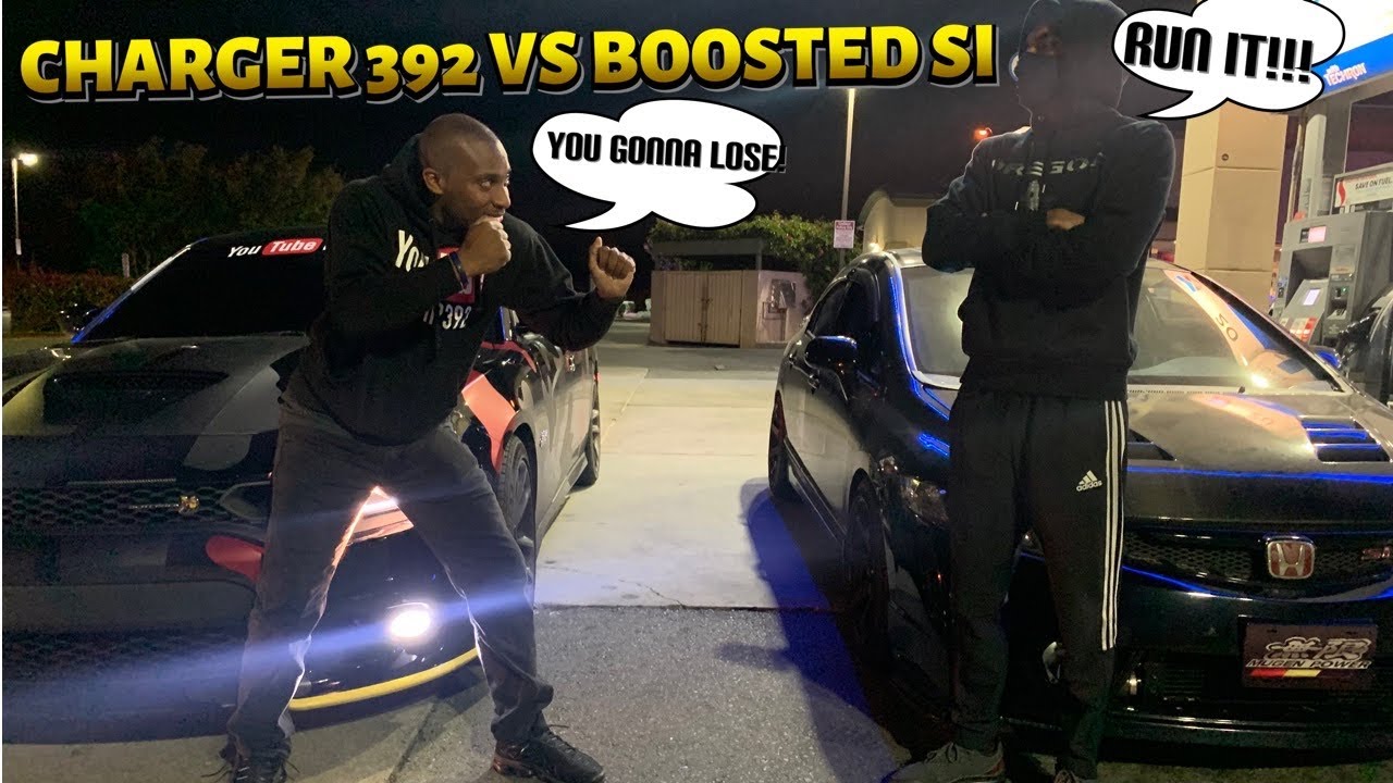 CHARGER SCATPACK VS BOOSTED CIVIC SI||*VERY INTENSE RACES*