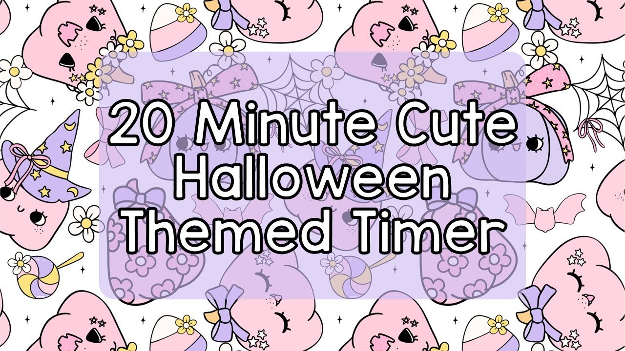 20 Minute Timer - Pink Halloween Theme - Calm Ending Chime Notification - Cute Halloween Aesthetic