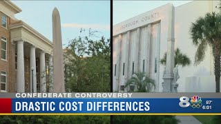 Confederate statues removal cost