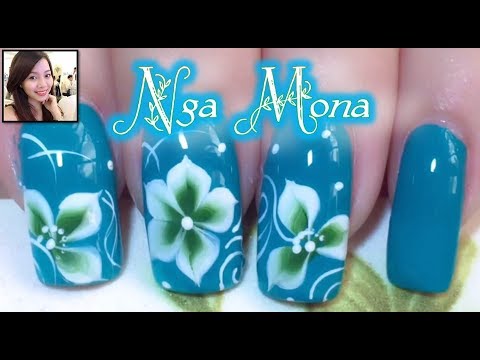 Vẽ hoa 5 cánh bằng cọ bản || Nga Mona || Beautiful Nail | Foci