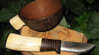 Making A Coconut and Deer Stag Knife Handle and Kuksa, Part I