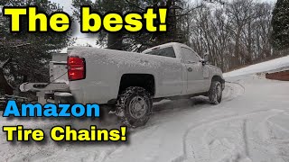 Testing Amazon Snow Chains on my 2wd Silverado