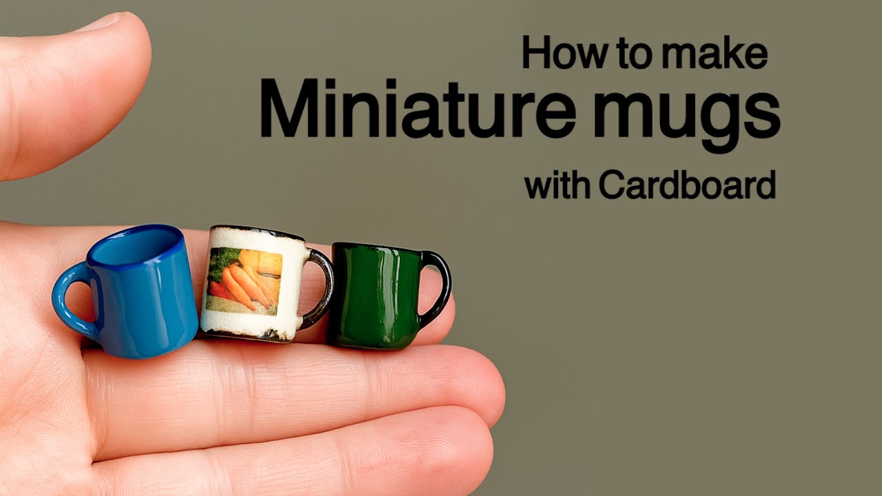 How I Turned Cardboard Into a Cute Mini Ceramic Mug ☕✨