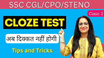 Cloze Test For SSC CGL / CPO / Steno | Part -  2  | Best Strategy | Tips & Tricks | By Rani Ma