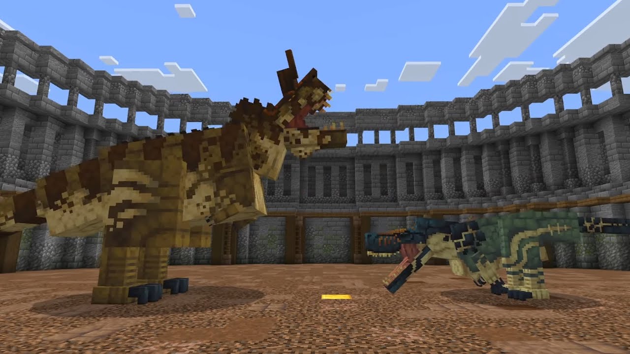 The Dawn Era VS Dinos & Biomes Add-on | Mob Battle | Minecraft Bedrock Edition