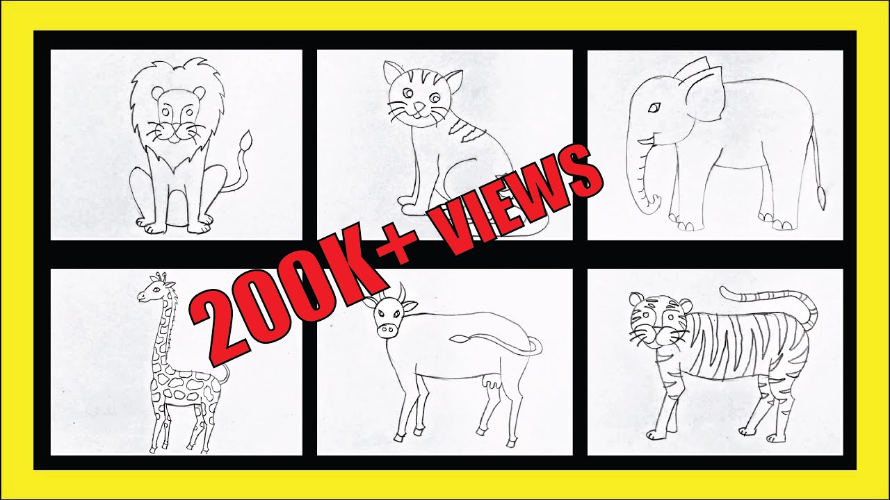 How To Draw ANIMALS for KIDS || DOMESTIC Animals || WILD Animals || PET