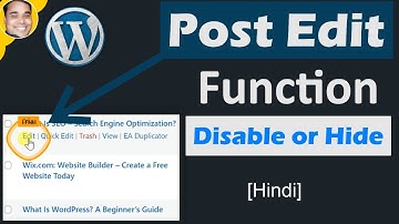 How to disable or hide wordpress post edit function feature wordpress dashboard with php code Hindi