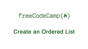 Basic HTML and HTML5: Create an Ordered List | freeCodeCamp
