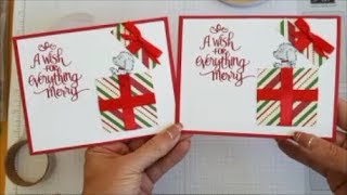 Christmas Stamp-A-Stack Card #14 Bella & Friends Case card class #216 Stampin'  Up! Stamps.