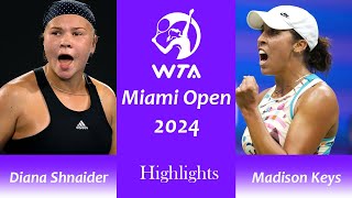 Full match: Diana Shnaider vs Madison Keys | Miami Open 2024 | 3.21.2024