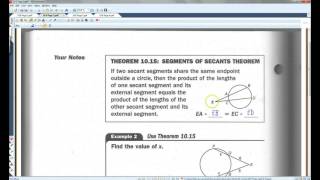 10 6 Find Segment Lengths in Circles