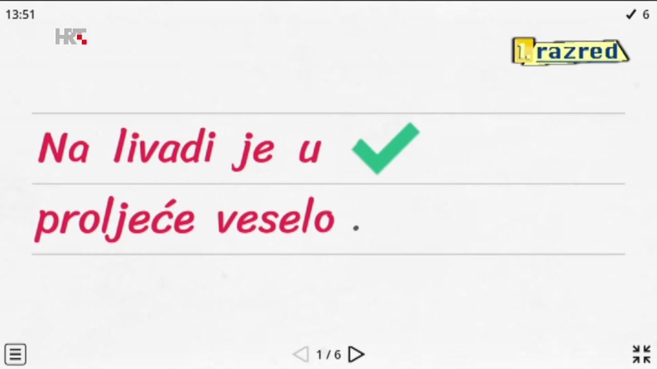 1. RAZRED - IGRA: REDOSLIJED RIJEČI U REČENICI