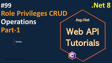 Part 99 Role Privilege CRUD Operations Part-1 in Web API .Net 8 | Web API Tutorials || @NehanthWorld