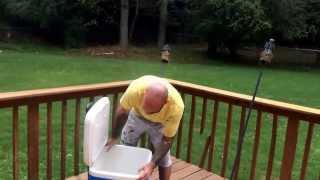ALS ice bucket challenge per mike Johnson's request paid forward to jeremy and Andrea sciranko .