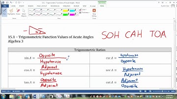 15 1   Trigonometric Functions of Acute Angles VIDEO