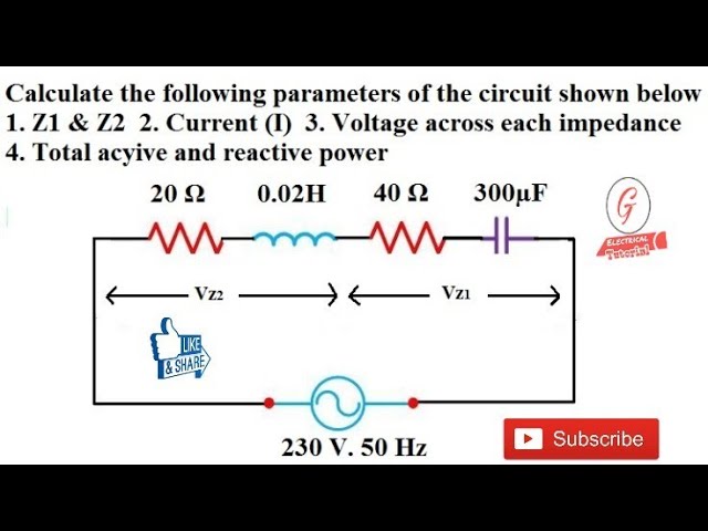 Current, Voltage Across Each Element, Active & Reactive Power Calculation In Single Phase Ckt - YouTube