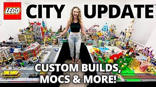 LEGO City Tour & Update! Huge Renovation, LOTR MOC, Dog Park, and Food Truck Area!