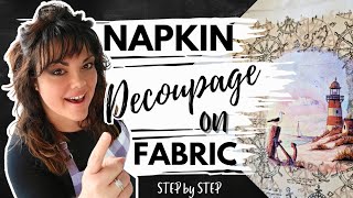 HOW TO DECOUPAGE A NAPKIN ON FABRIC | NAPKIN DIY | DECOUPAGE ART