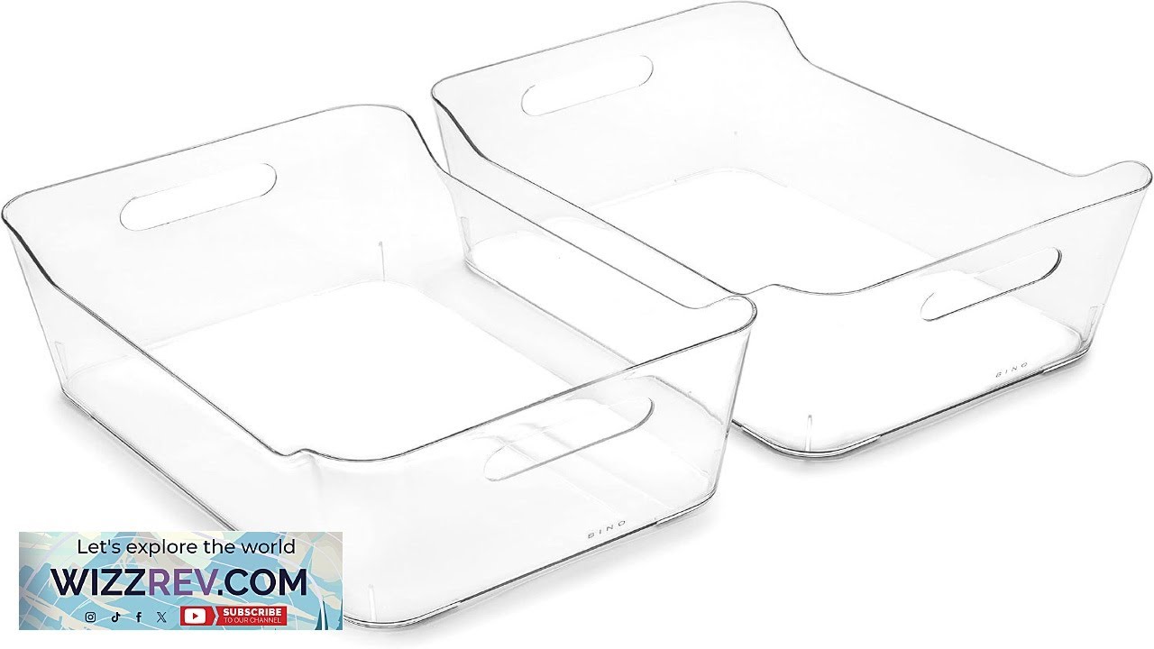 BINO Plastic Storage Bins Large 2 Pack Clear