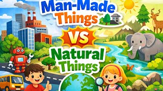 Man-Made Things vs Natural Things 🌳🏭 | Easy Learning for Kids| Smart Spark Kids