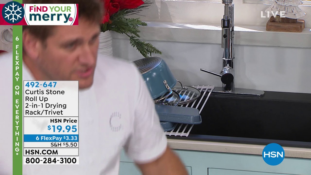 Curtis Stone Compact RollUp Trivet Drying Rack in Gift... YouTube