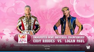 Cody Rhodes vs Logan Paul on wwe 2k24