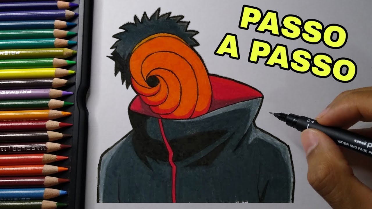 Como desenhar o Obito uchiha (Naruto) passo a passo 