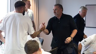 Ange Postecoglou and Guus Hiddink stop by Socceroos camp