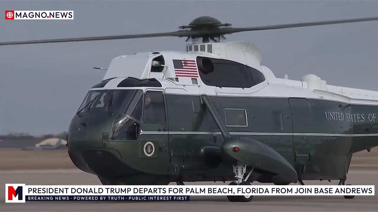 🇺🇸 President Trump departs to Palm Beach, Florida aboard Air Force One from Joint Base Andrews,