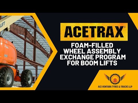 ACETRAX® Foam Filled Wheel Assembly Exchange Program for Boom Lifts | JLG | GENIE | HAULOTTE - video from Ace Ventura