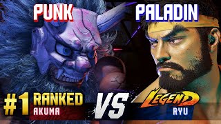 SF6 ▰ PUNK (#1 Ranked Akuma) vs PALADIN (Ryu) ▰ High Level Gameplay