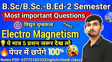 Bsc bed 2nd semester physics important questions 2025 shekhawati university by- Subhash saini 