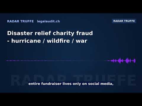 Disaster relief charity fraud — hurricane / wildfire / war