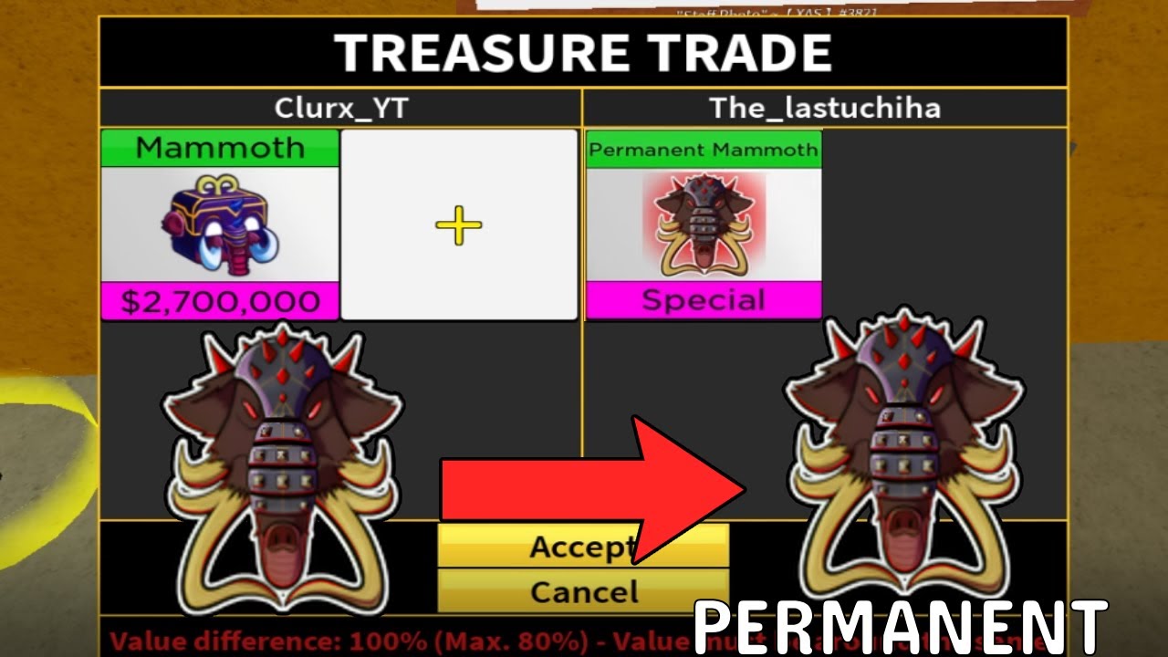 Offered my perm mammoth as a sort of social experiment in the discord  server. (also i'm not trading it anyway because it's for a giveaway) : r/ bloxfruits