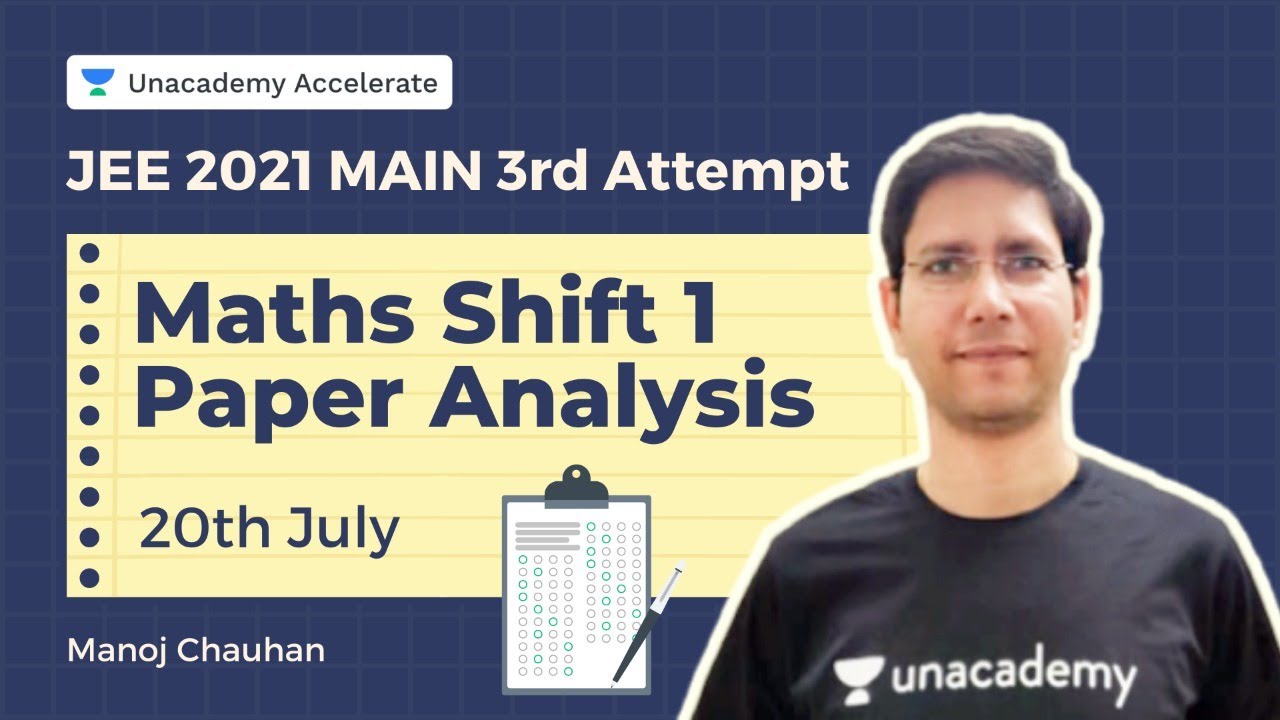 20th July JEE Main 2021 - Shift 1 | Maths | Paper Analysis | Manoj Chauhan