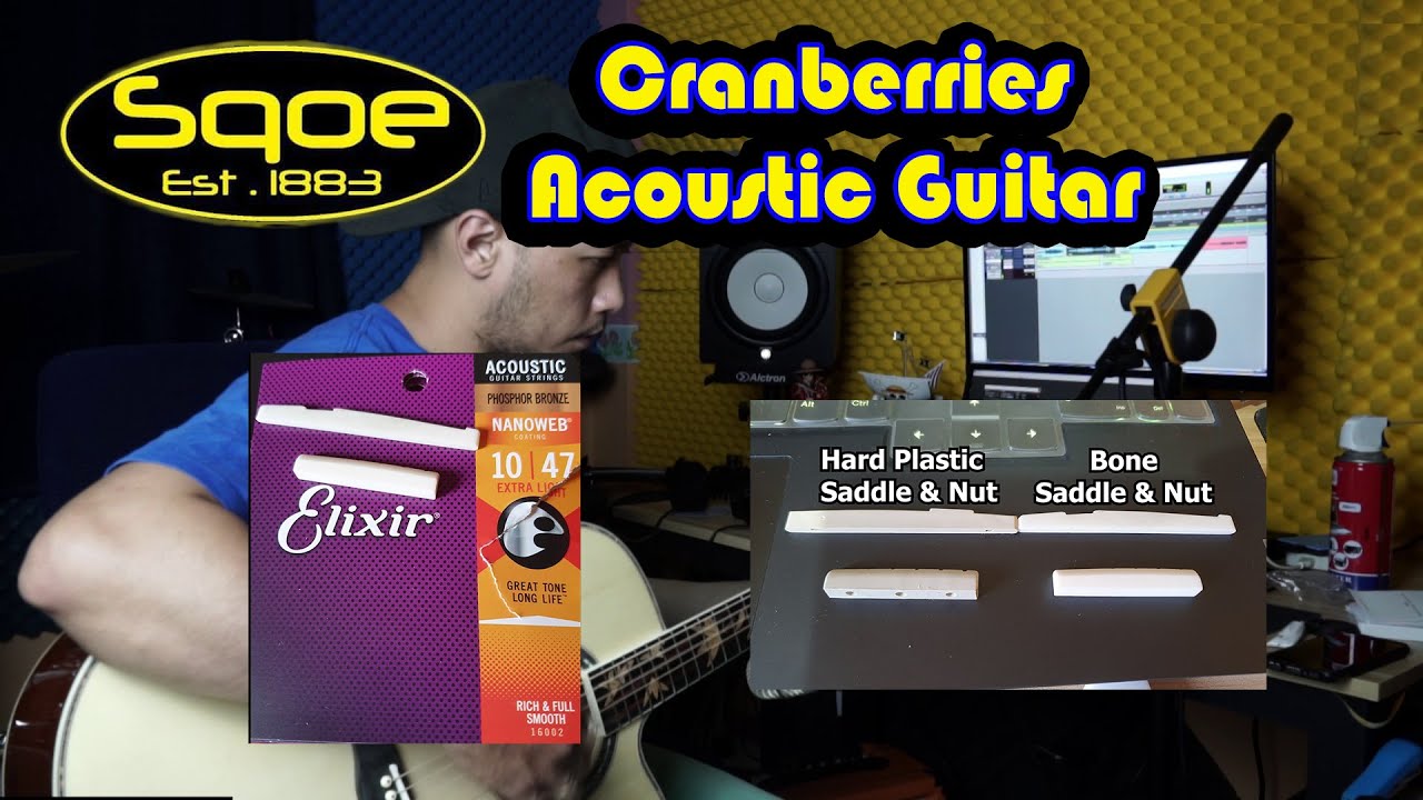 Sqoe Cranberries Acoustic Guitar Stock String vs New Elixir String (New